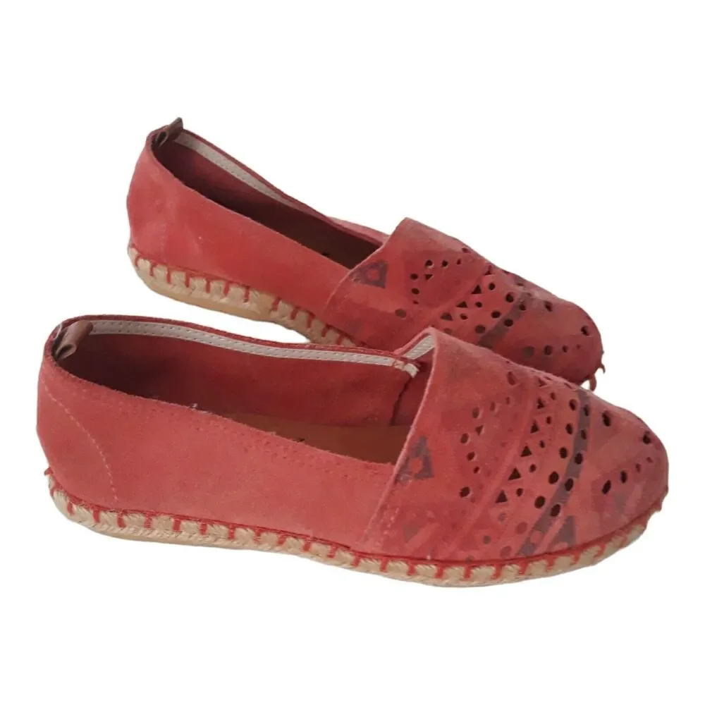Vulcarini Espadrilles Flats Women Size EU 37 US 6.5 Orange